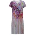 thumbnail image 4 of SMihono Robe d'Été Bohème pour Femmes Grande Taille Robes à Manches Courtes Mode Fleurs Imprimées Taille Robe d'Été Col en V Longueur Genou, 4 of 5