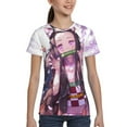 thumbnail image 4 of Demon Slayer Nezuko Boys Girls T-Shirt 3d Print Graphic Short Sleeve Tee Shirt Tops For Kids Teens, 4 of 7