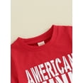 thumbnail image 6 of FEORJGP Toddler Boys 4th of July Outfits 0-3Y Infant Short Sleeve T-Shirt Crew Neck Shirt Letter Print Tops and Star Stripe Shorts Newborn Casual 2 Piece Vacation Summer Clothes for Independence Day, 6 of 9