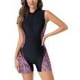 thumbnail image 2 of Ailaofu Boyleg One Piece Swimsuit for Women Zip Up Athletic Swimwear Training Bathing Suit, 2 of 7