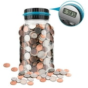 Piggy Bank, Digital Counting Coin Bank, Coin Counter Bank Money Counting Jar with Total Amount Displayed, Money Jar, Gift for Boys Girls