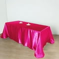 thumbnail image 3 of BalsaCircle 90" x 156" Satin Rectangular Tablecloth Fuchsia, 3 of 6