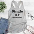 thumbnail image 2 of Single AF #Heartbreaker Tank Top, Ladies Racerback Tank Top, Single Tank, Breakup Tank, Divorce Tank, Silver Gray, Small, 2 of 3