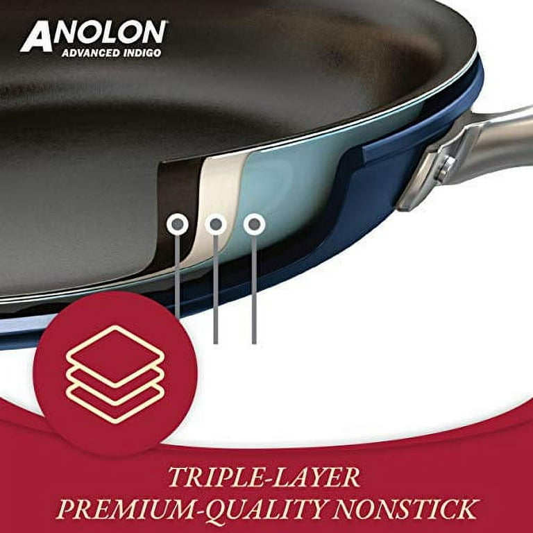 Anolon Advanced Hard-Anodized Non-stick Frying Pan, 8-Inch, Indigo