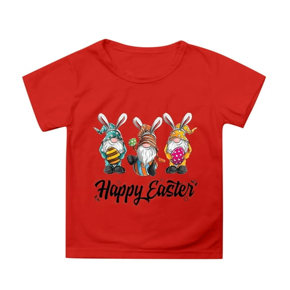 CAIXIA Easter Shirts Girls T Shirt Easter Day Boys Shirts Size 10 Fashion Crewneck Short Sleeve Tshirts Girl Tops Size 6 Tees Size 7 Boys Clothes 4-5 Years