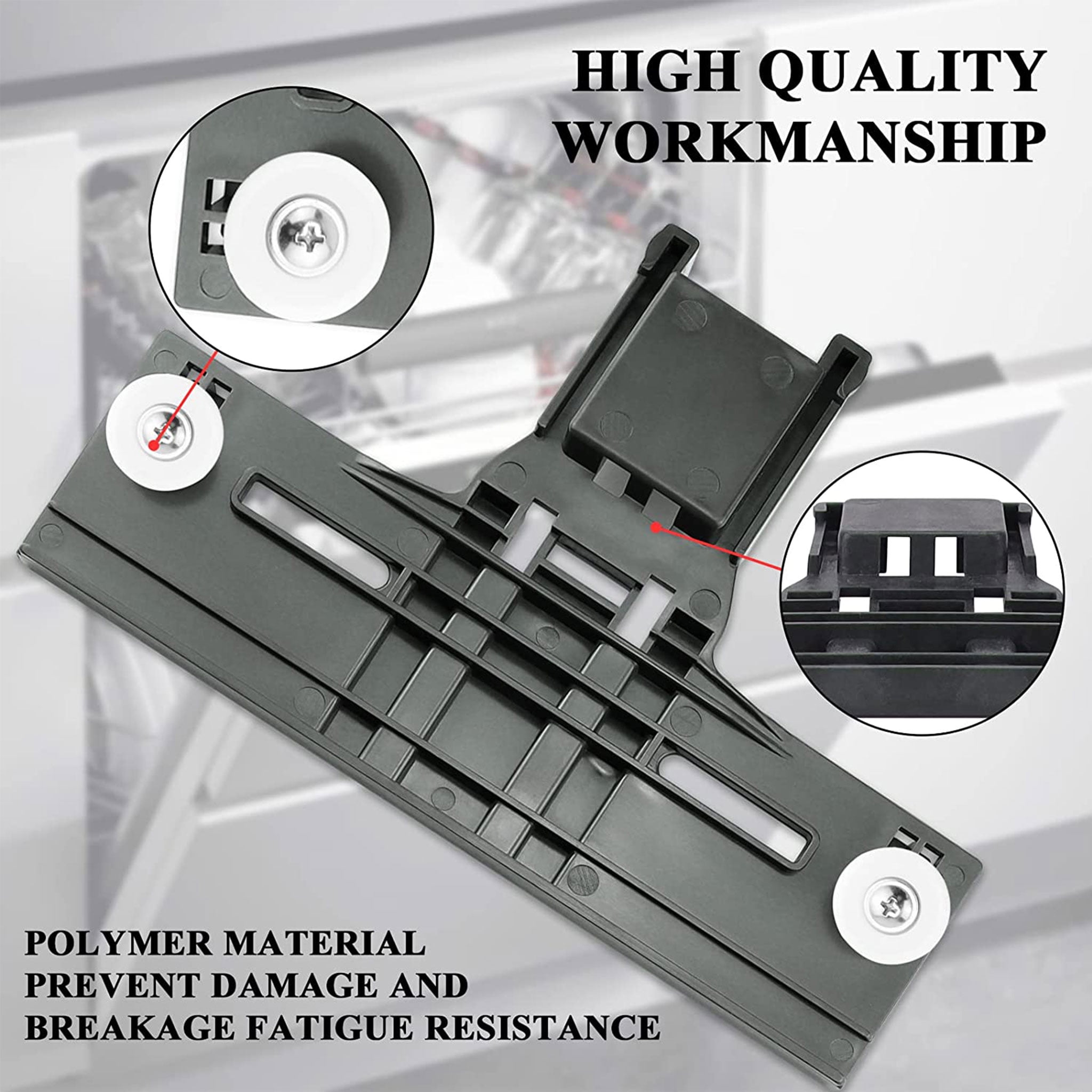 Beaquicy Dishwasher Top Rack Adjuster Repair Kit for Whirlpool Dishwashers