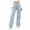 Light Blue, variant on Karymi Work Pants Women Fashion Straight-Leg Solid Long Fashion Leisure High Waisted Straight Trouseres Quick Dry Loop Pants Comfy Stretchy Culottes Jeans with Pockets