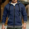 thumbnail image 2 of KHONTS,Men's Full Zip Drawstring Oversized Hoodies Fall Lined Hooded Sweatshirts Casual Loose Fit Fashion Pullovers with Pockets Navy XL, 2 of 5