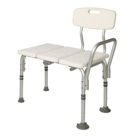 Bath Tub Replacement Shower - HEALTHLINE Tub Transfer Bench, Lightweight Medical Bath and Shower Chair with Back Non-Slip Seat, Bathtub Transfer Bench for Elderly and Disabled, Adjustable Height, White