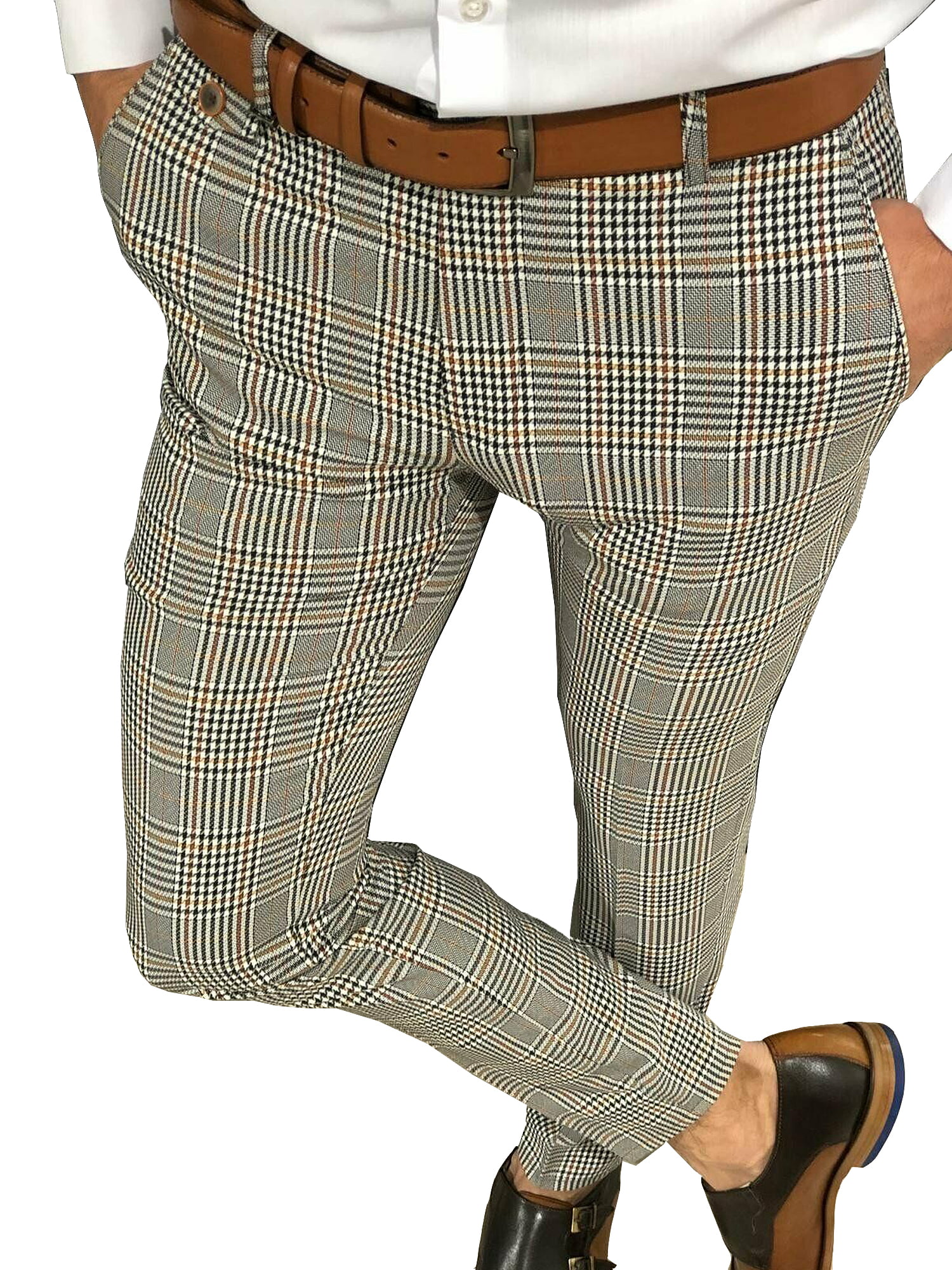 plaid formal pants