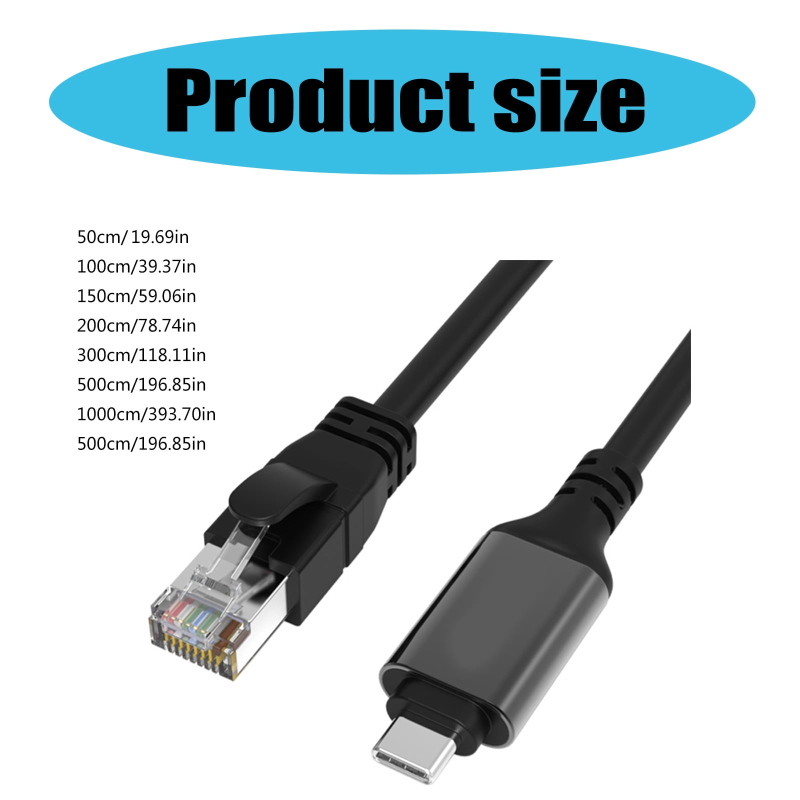 Fast Speed USB Type C to RJ45 Gigabit Ethernet Adapter Networking Cable 1000Mbps Connectors for Office and Entertainment
