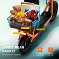 thumbnail image 3 of SISIGAD Electric Scooter with Seat, Pneumatic Tires, Peak 600W Motor, Top Speed 19Mph, 20 Miles Long Range, Folding E-Scooter for Commuting with Dual Braking System, Orange, 3 of 9