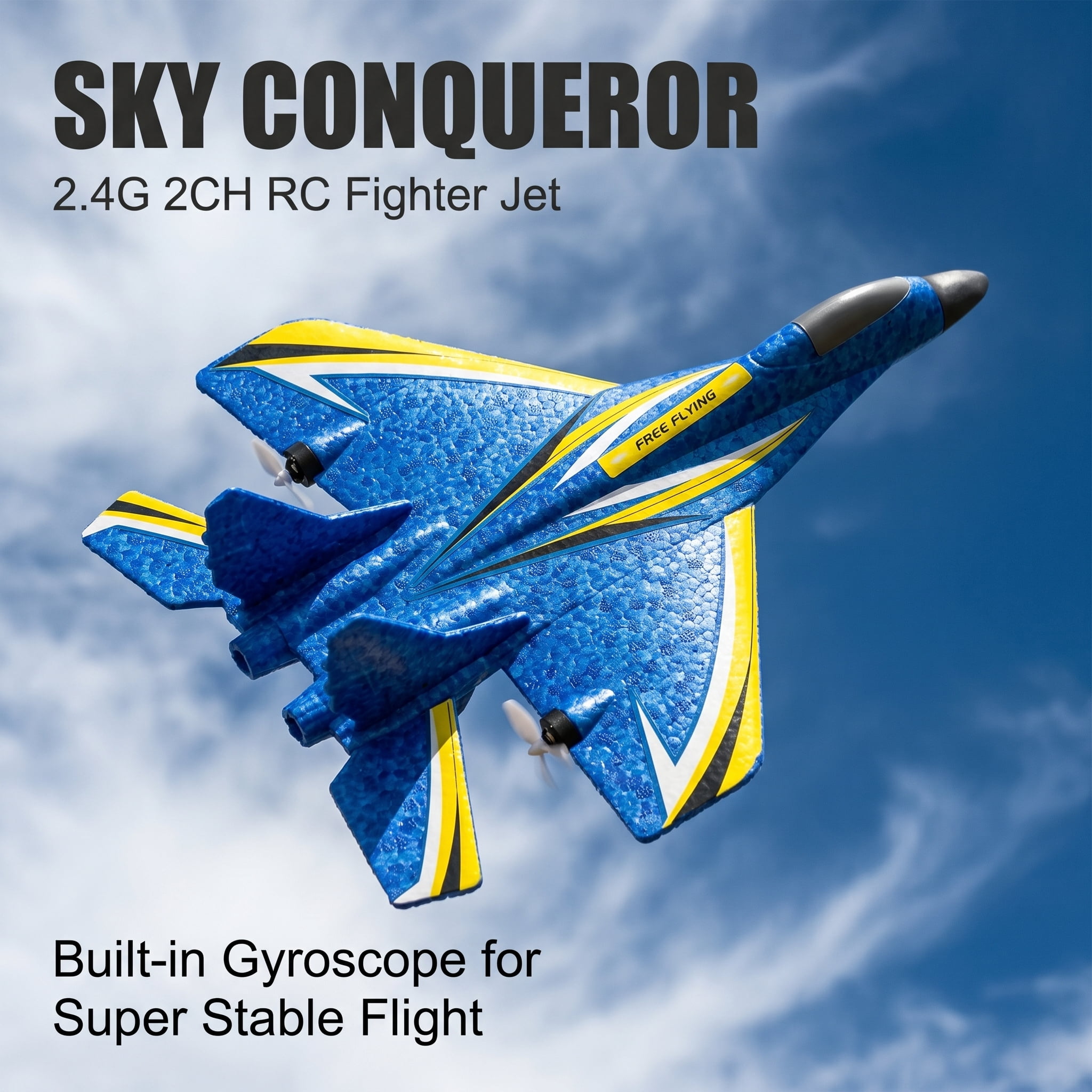 RC Plane,Remote Control Airplane Ready to Fly, 2.4Ghz 2 Channel RC Airplane with 3-Axis Gyro Stabilization, Durable EPP Foam RC Jet Aircraft Glider for Beginners & Kids