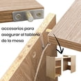 thumbnail image 4 of Fohfurniture Escritorio Plegable de Madera Expandible con Estante De Almacenamiento Marrón, Mesa de Escritura de Mediados de Siglo para Oficina en casa Plegable Que Ahorra Espacio., 4 of 10