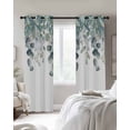 thumbnail image 3 of Botanical Teal Blackout Curtains 54 Inches Long for Bedroom, Watercolor Eucalyptus Leaves Spring Thermal Insulated Room Darkening Black Out Window Curtain Panels Grommet Drapes for Living Room, 3 of 8