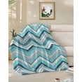 thumbnail image 3 of Throw Blanket Fleece Throw Blanket 40x50in, Geometric Zig Zag Art Stripes Soft Lightweight Bed Blankets Multicolor Chevron Fuzzy Couch Blankets for All Season, 3 of 9