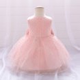 thumbnail image 3 of KONDYS Girls Elegant Dresses Infant Sleeveless Bowknot Mesh Festival Christening Casual Beach Sundress for 12-18M, 3 of 3
