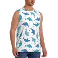 thumbnail image 2 of Fotbe Men's Party Shark Cute Print Men's Sleeveless Muscle Tank Tops Casual T-Shirts for Gym Workout Beach-XX-Large, 2 of 8