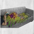 thumbnail image 6 of Mardi Gras Soft Flannel Fleece Blanket, Antique Crown on Vintage Radial Backdrop Letters with Checkered Pattern, Cozy Plush for Indoor and Outdoor Use, 70" x 90", Purple Orange Green, by Ambesonne, 6 of 6