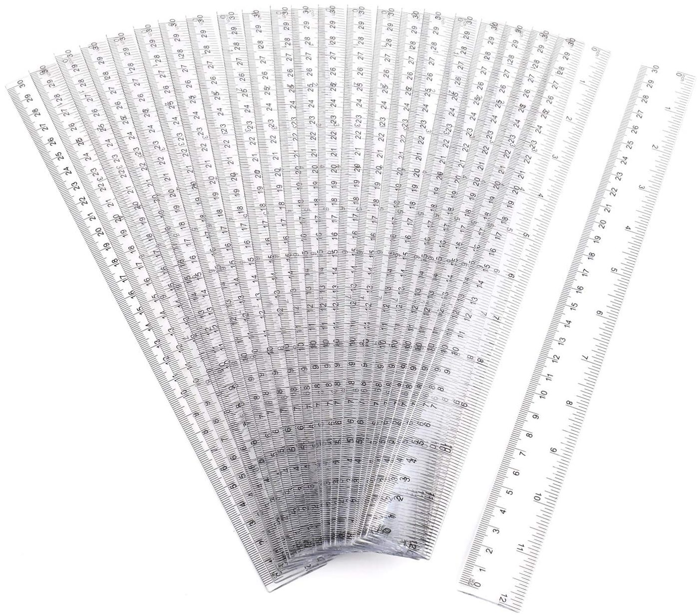 Drafting Tools & Kits 50 Pack Clear Plastic Ruler 12 Inch Straight, 12