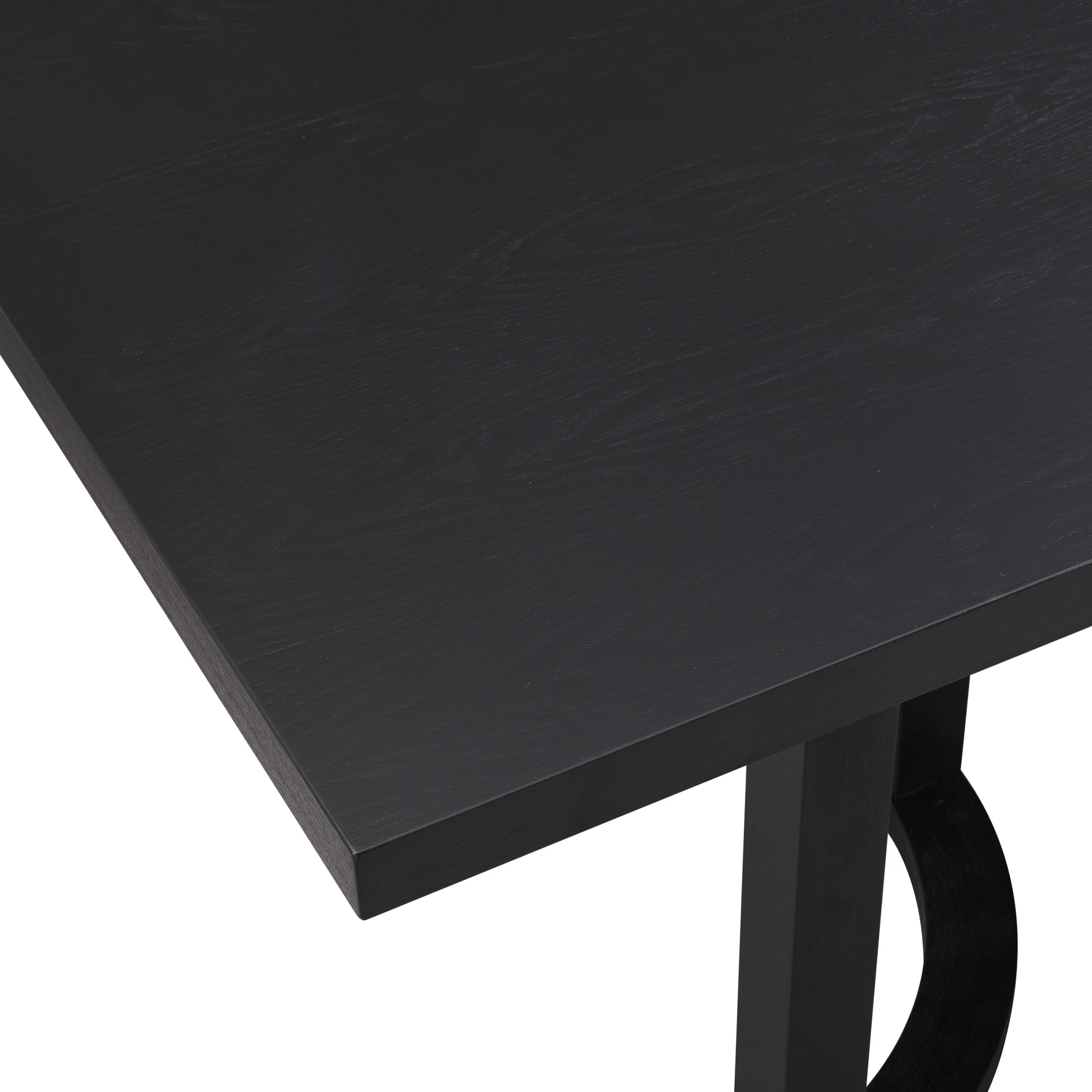 Christopher Knight Home 7-Piece Mid Century 95" Black Dining Table with Linen Upholstered Chairs