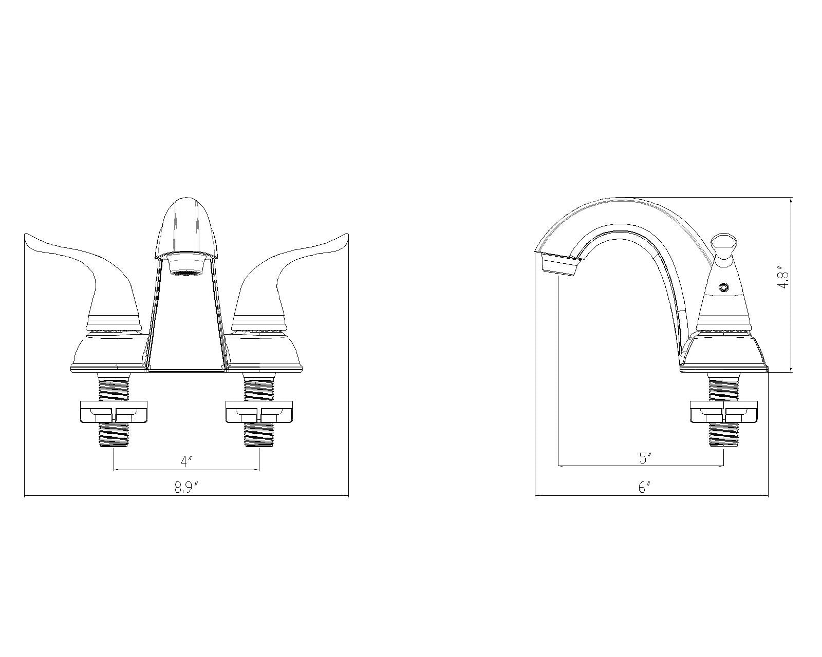10249163 - Hybrid Metal Double Handle Lavatory Bathroom Faucet with Pop Up (Brushed Nickel)