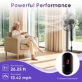 thumbnail image 2 of Sweetcrispy 16" Pedestal Fan with Remote, 3-Speed, 80° Oscillating, Height Adjustable, 15H Timer, Quiet Energy-Efficient, Black, 2 of 7