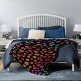 thumbnail image 5 of Rainbow Watercolor Pawprints Super Soft Micro Fleece Blankets Quilt Plush Lightweight Dual-Sided Decorative Couch, Sofa, Travel, Lap, Bed Throw Blanket,80"x60" for Adults, 5 of 6