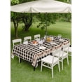 thumbnail image 4 of Outdoor Tablecloths with Umbrella Hole & Zipper, Western Texas Star Retro Rectangle Tablecloth 52x70 Inch, Country Vintage Black Beige Plaid Waterproof Table Cloth, Patio/Pool/Picnic Table Covers, 4 of 8