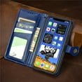thumbnail image 4 of iPhone 12 Case, iPhone 12 Pro Case, Mantto Wallet with Card Holder Slots Premium PU Leather Magnetic Flip Cover with Kickstand, Shockproof TPU Interior Case For Apple iPhone 12/12 Pro 6.1", Blue, 4 of 9