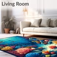 thumbnail image 2 of ODIKA 4'x6' Machine Washable Non-Slip Area Rug, Abstract Undersea World Optical Illusion High Traffic Rug, Blue, 68565, 2 of 5