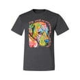 thumbnail image 3 of Neon Lab Dog Lover Shirt | Labrador Dogs Speak To Those Who Listen | Dean Russo Art Animal Lover Men's T-Shirt, Heather Black, 3X-Large, 3 of 6