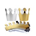 thumbnail image 1 of GAXIRE 10 coronas de papel para fiestas de cumpleaños, decoración para fiestas infantiles (doradas y plateadas), 1 of 6