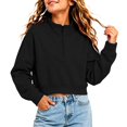thumbnail image 6 of Splozh Girls Crewneck Sweatshirt Long Sleeve Shirt Girls Fashion Basic Fall Winter Solid Color Baby Sweatshirt,Black,9-10 Years, 6 of 7