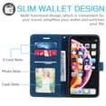 thumbnail image 6 of Allytech iPhone XR Case, iPhone XR Cover, RFID Blocking PU Leather Flip Cover Folding Stand Credit Cards Holder Wireless Charging Support Wallet Case for Apple iPhone XR 6.1", Blue, 6 of 7
