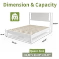 thumbnail image 2 of Ktaxon Queen Wooden Bed Frame, Platform Bed with Headboard & Slats Support, White, 2 of 9
