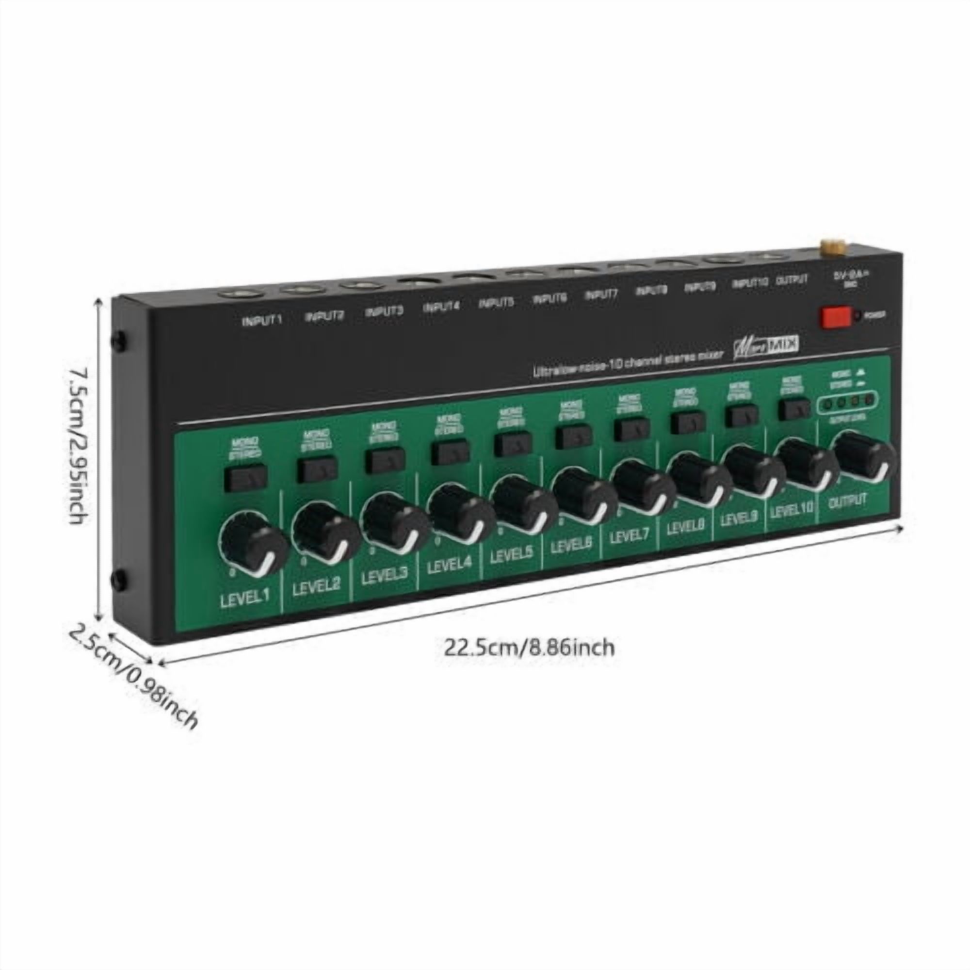 TFCFL 10 Channel Audio Mixer Professional Live Studio Mixing Console w/ USB Charging Cable & Plug