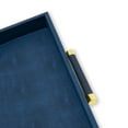 thumbnail image 2 of Decorative Serving Tray-Faux Leather Navy Shagreen Square with Gold Handles 18.11in. X 18.11in. X 1.96in. Polyurethane, 2 of 4