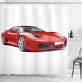 thumbnail image 1 of Ambesonne Teen Room Shower Curtain, Italian Car, 69"Wx84"L, Red and Charcoal Grey, 1 of 3