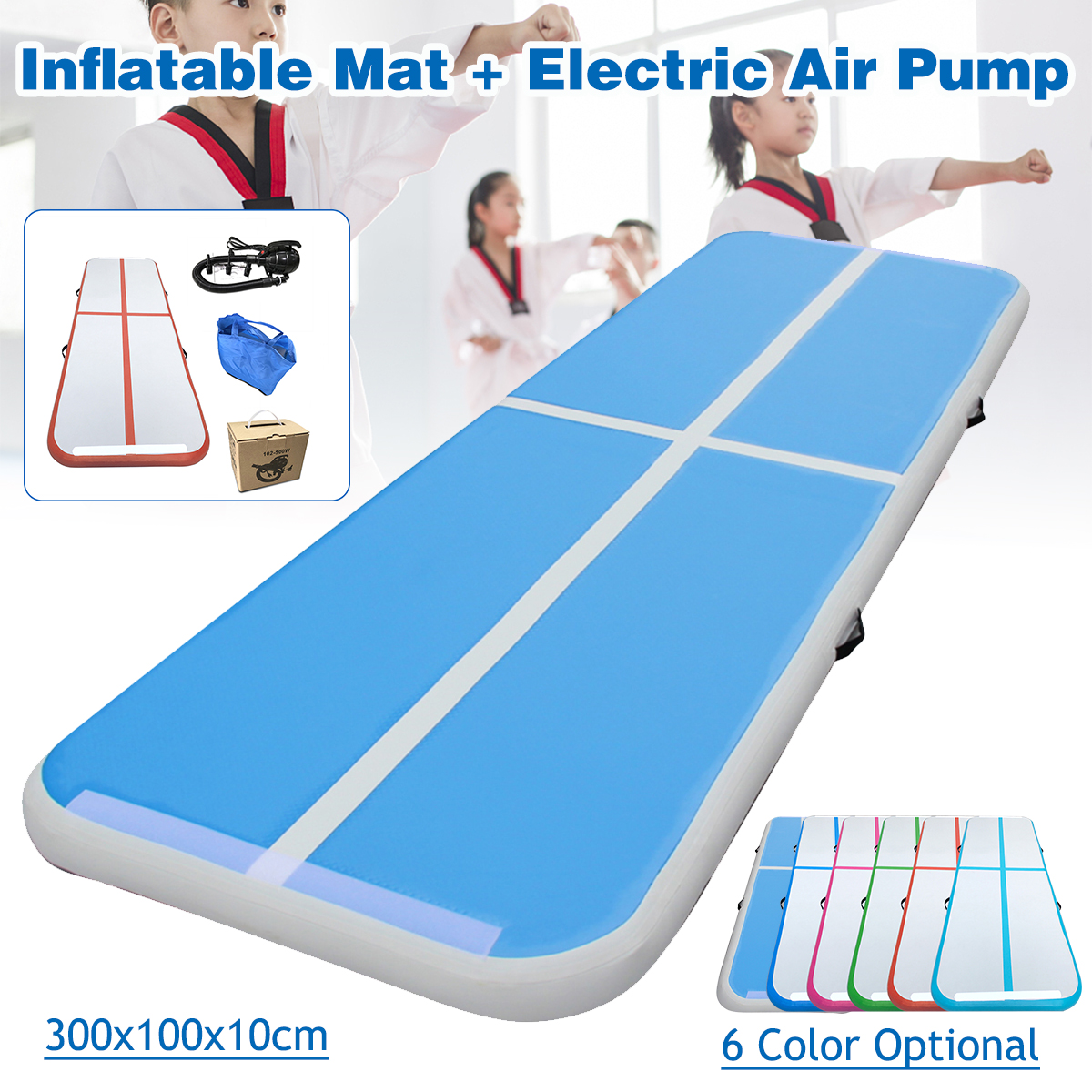 10FT Inflatable Gymnastics Tumbling Mat Air Track Floor Mats