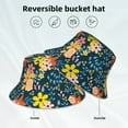 thumbnail image 2 of Cauagu Blue Floral for Unisex Bucket Hat,Outdoor Summer Beach Fishing Sun Hat Hot Summer Reflective Bucket Hat Fun Outdoor Vacation Hat for Men and Women, 2 of 6