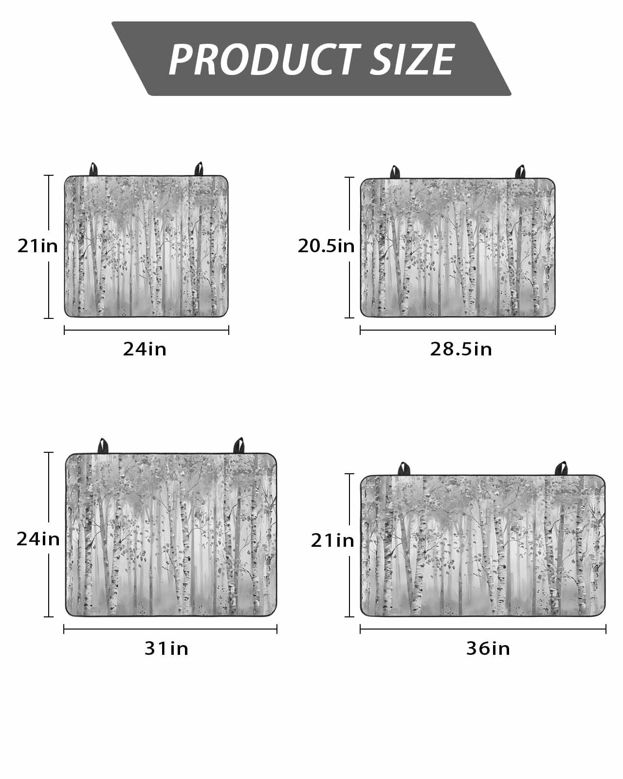 Stove Top Covers for Electric Stove, Gray Grey Forest Glass Stovetop Cover Protector, Grey Modern Art Oil Painting Induction Cooktop Protector Oven Mat for Kitchen Countertop 36"x21"