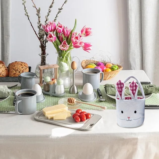 Hearth & Gear Easter Tote Bag Cute Cartoon Rabbit Large Capacity Children Festival Present Bag Party Decorations for Girls 12th Birthday Party Decorations for Men 60th Birthday Party Decorations for