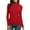 Red, variant on Womens Mock Turtleneck Active Base Layer Tops Long Sleeve Soft Slim Pullover Shirt Gift Brown L