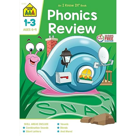 Pre-Owned School Zone Phonics Review Grades 1-3 Workbook (Paperback) 0887437729 9780887437724
