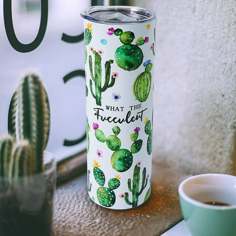 Cactus Tumbler,Cup-What the Fucculent-Cute Succulent Gifts for Women,Plant  Lady Gifts,Cactus Gifts for Gardeners Women,Plant Gifts for Plant  Lovers-Cactus 