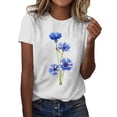 thumbnail image 2 of Fiudx Tops para Mujer Top de Manga Corta para Mujer, Informal, con Cuello Redondo, Sexy, con Estampado Degradado, Regular, para Verano, 2 of 5