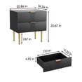 thumbnail image 3 of Smart FENDEE Modern Nightstands with 2 Drawers Bedside Table for Bedroom, Black, Set of 2, Adult, 3 of 8