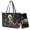 Black-Frog Mushroom Skull, variant on LedBack Skeleton Rose Bat Print Handbag and Purse Set for Women Pu Leather Bucket Totes Top Handle Handbag with Matching Wristlet Wallet for Ladies Shopping Walking, Black and Red