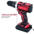 thumbnail image 5 of 21V Power Drill Cordless Drill, Hammer Drill Cordless with 27 Pcs Accessories, 25+1 Variable Speed Trigger 3/8" Keyless Chuck 1200mAh Lithium-Ion Battery & Toolboxes, Drill Kit for Home, 5 of 14